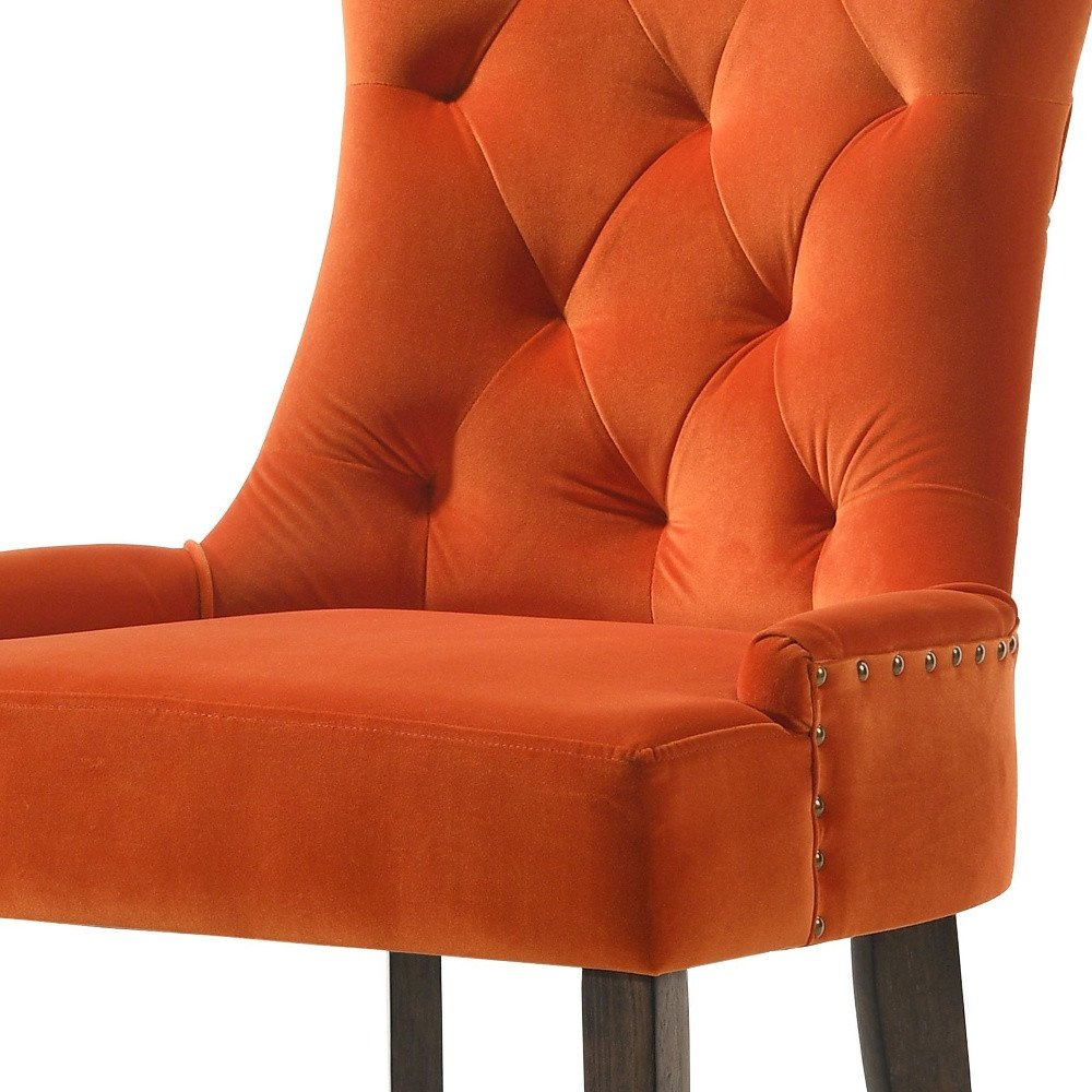 Set of Two 22" Tufted Velvet Wingback Dining Chair