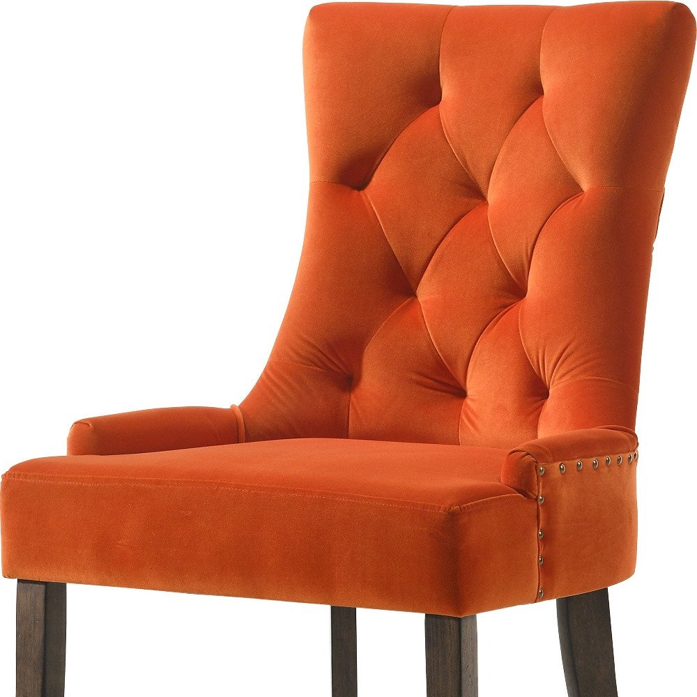 Set of Two 22" Tufted Velvet Wingback Dining Chair