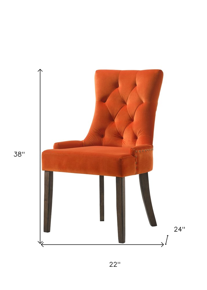 Set of Two 22" Tufted Velvet Wingback Dining Chair