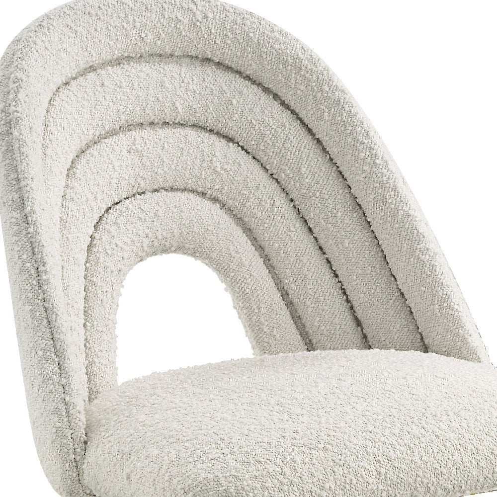 Set of Two 20" Beige and Gold Arched Deco Dining chair