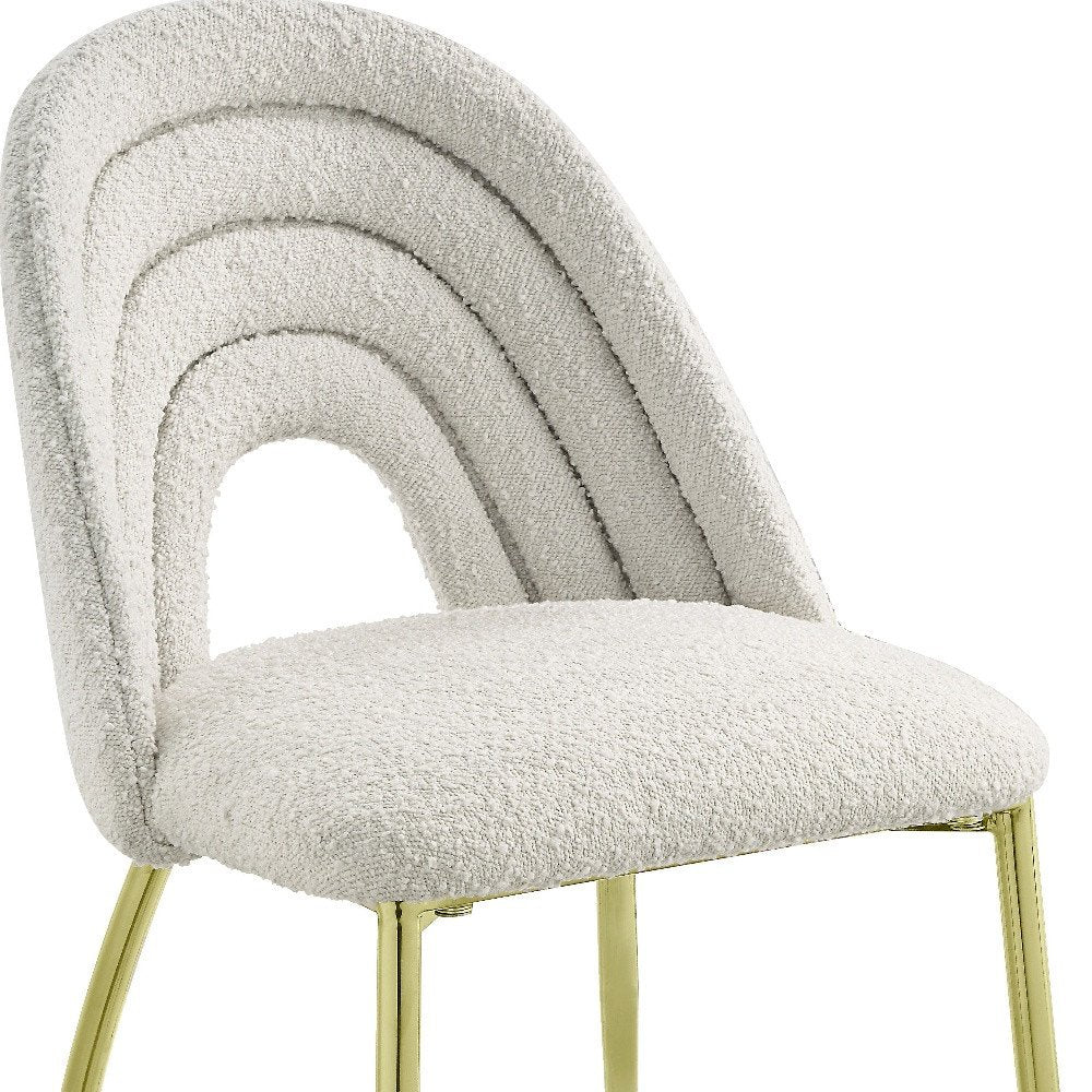 Set of Two 20" Beige and Gold Arched Deco Dining chair