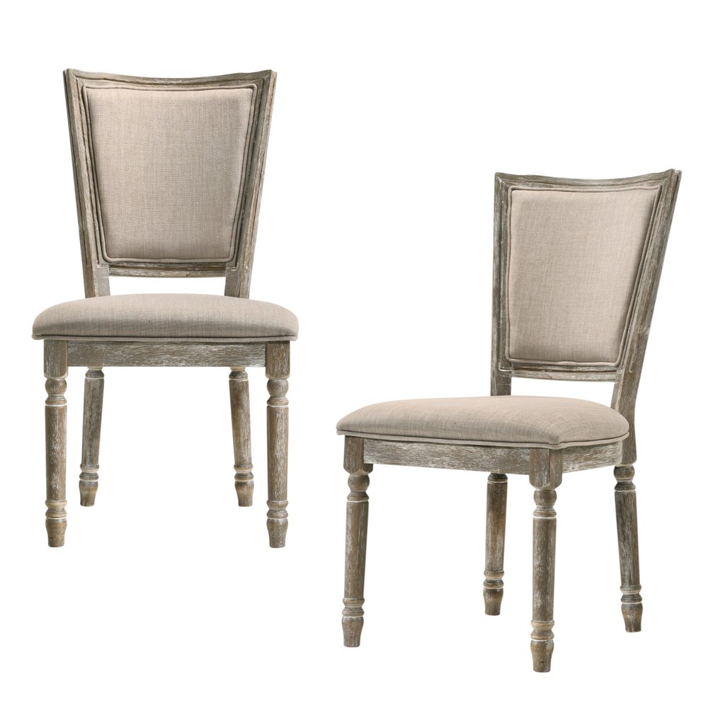 Set of Two 21" Gray Traditional Farmhouse Dining Chair