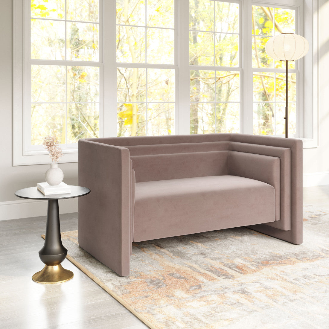 57" Taupe Trippel Accent Chair