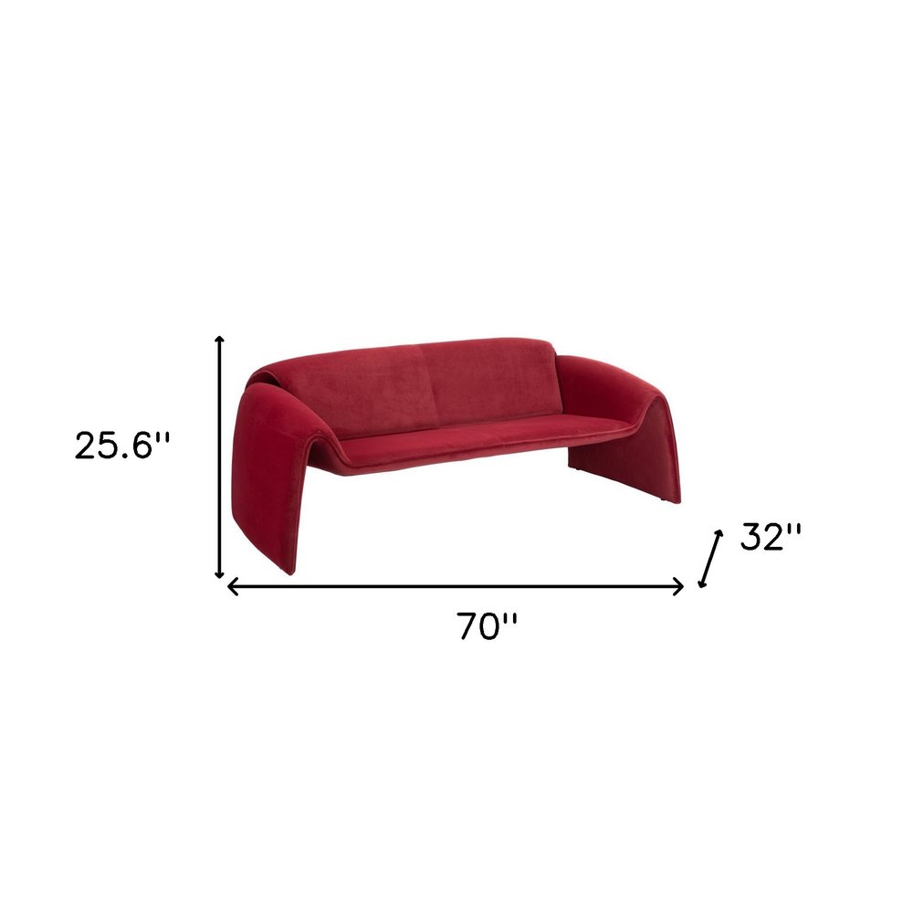 70" Red Modern Float Sofa