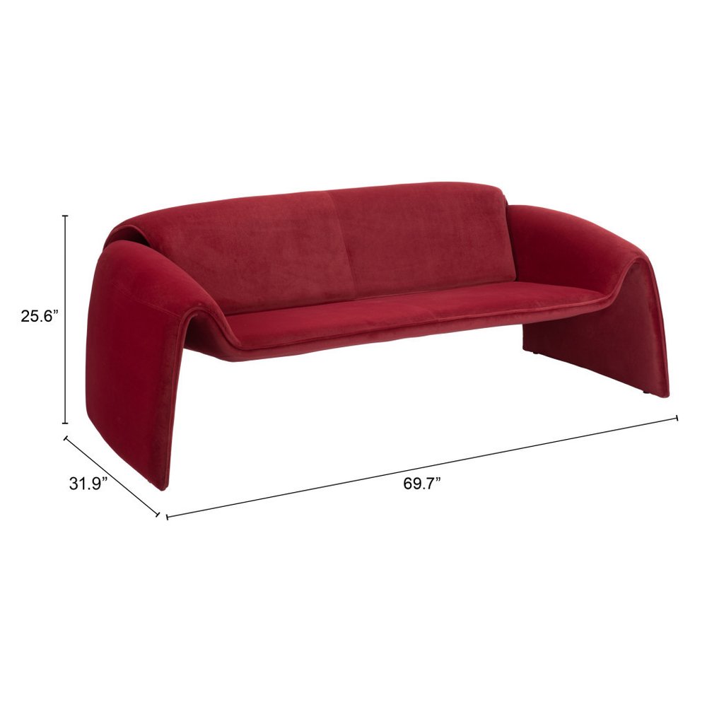 70" Red Modern Float Sofa