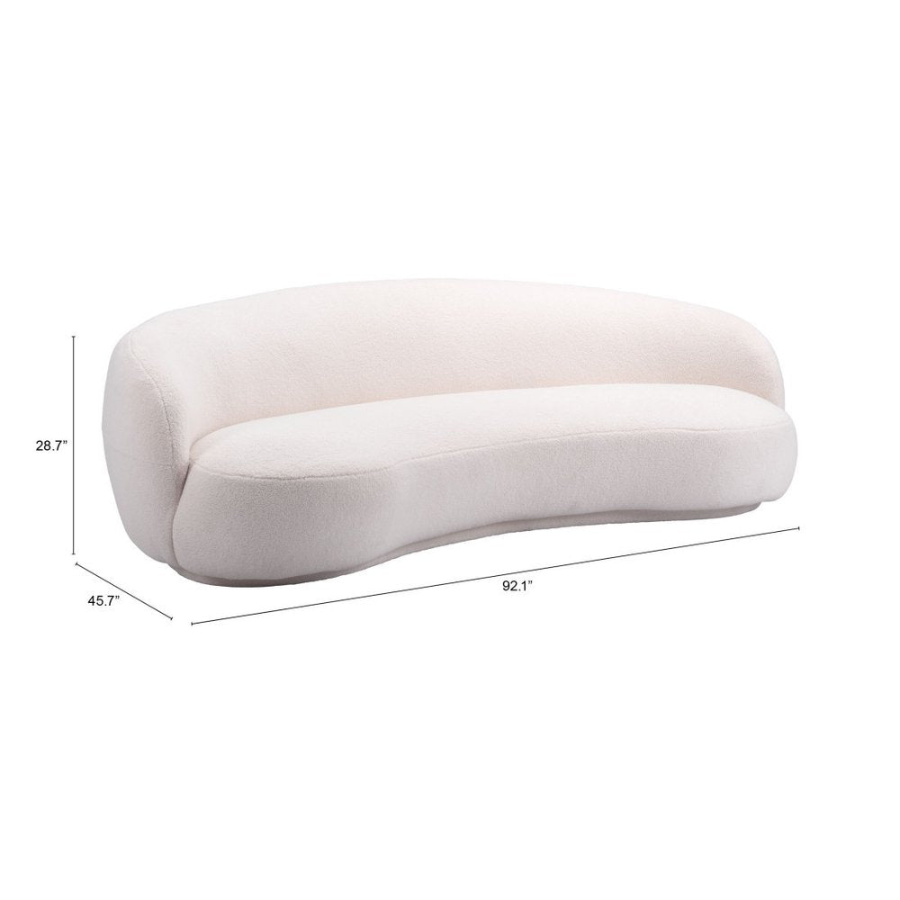 93" Cream Modern Tibet Curved Sofa