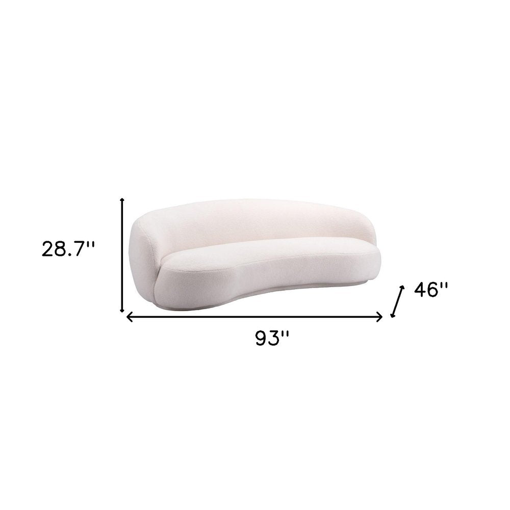 93" Cream Modern Tibet Curved Sofa