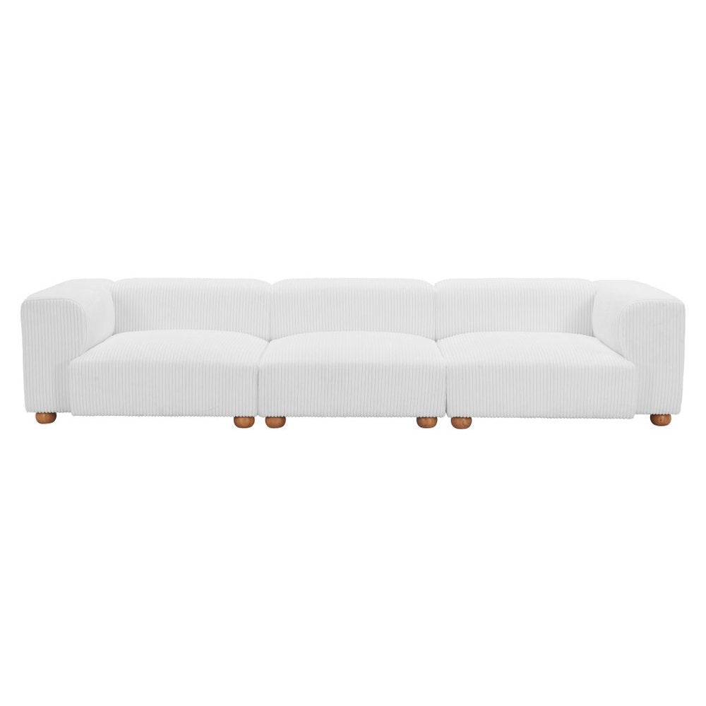 150" White Modular Sectional Sofa