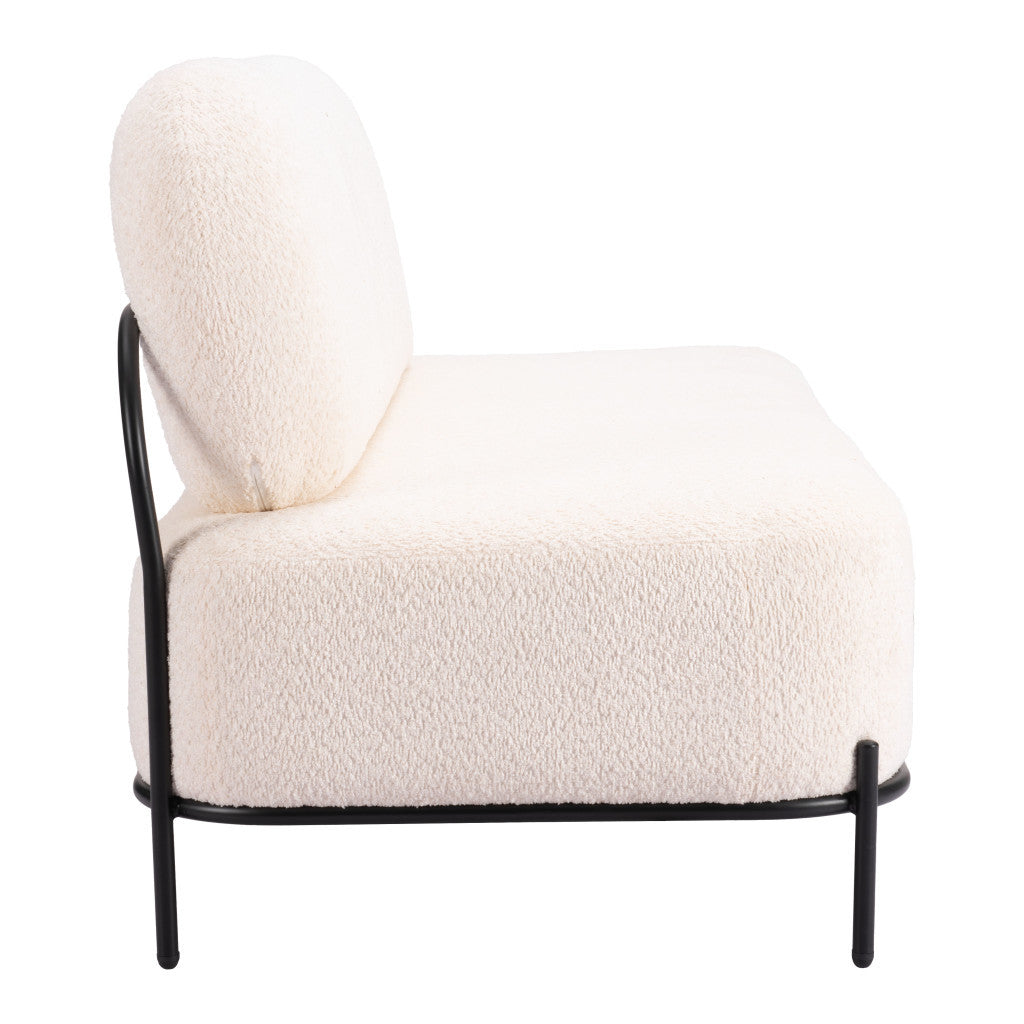 63" Modern Cream Armless Loveseat