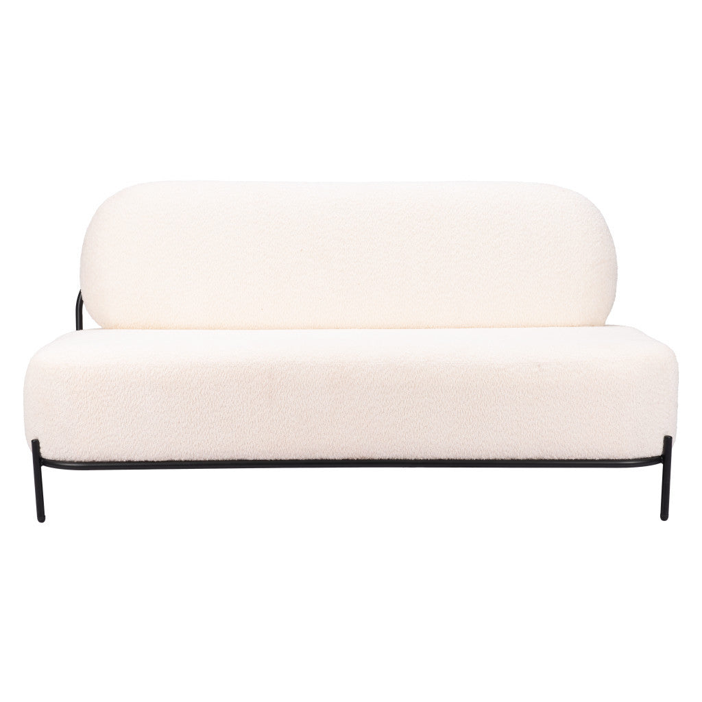 63" Modern Cream Armless Loveseat