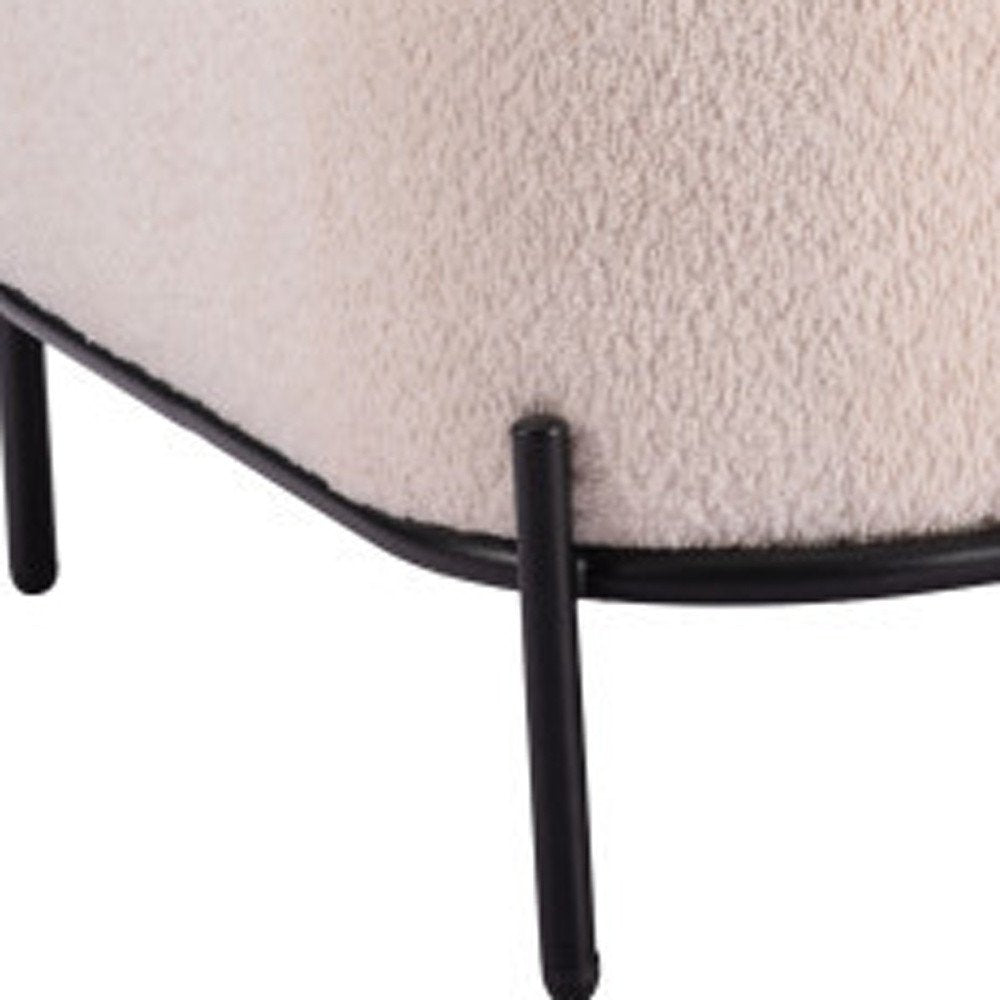 63" Modern Cream Armless Loveseat