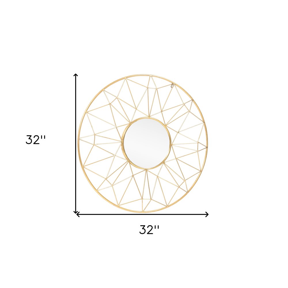 32" Gold Metal Dreamcatcher Mirror