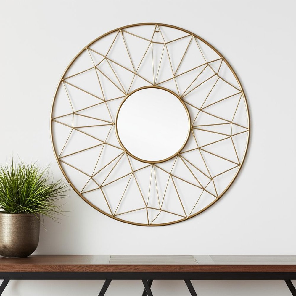 32" Gold Metal Dreamcatcher Mirror