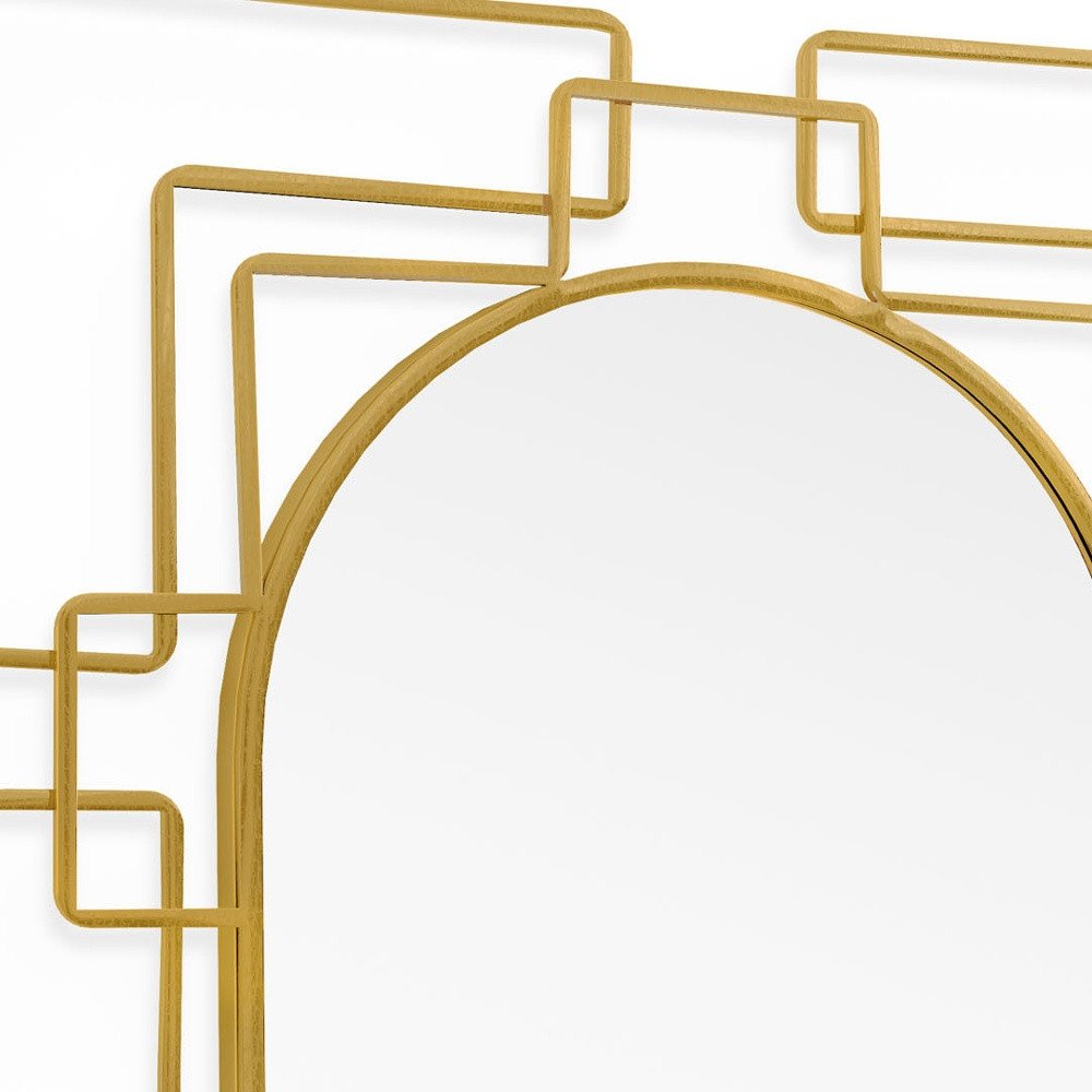 36" Gold Metal Trellis Frame Oval Mirror