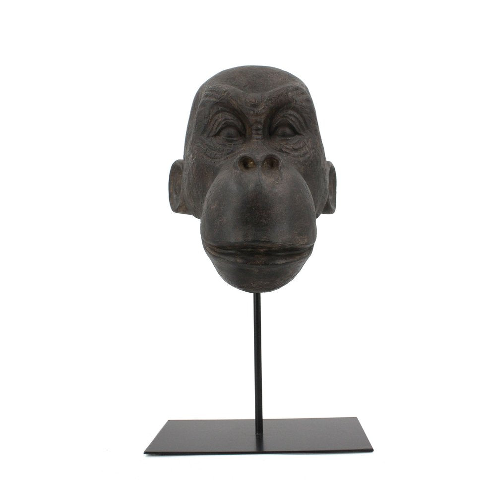 16" Brown Resin Monkey Sculpture