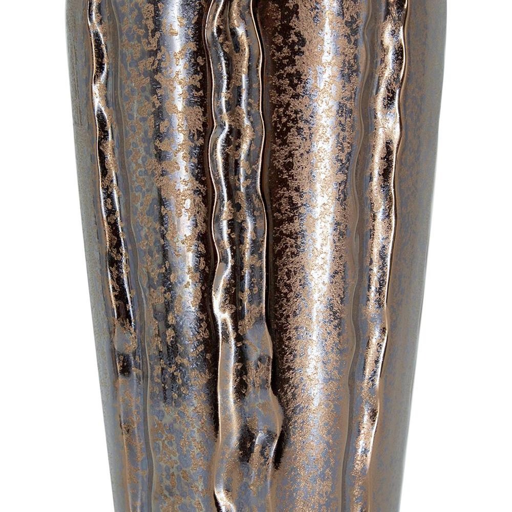 3 pc. Bronze and Silver Round Ceramic Table Vase