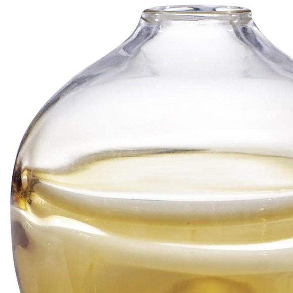 9" Clear and Brown Ombre Round Table Vase