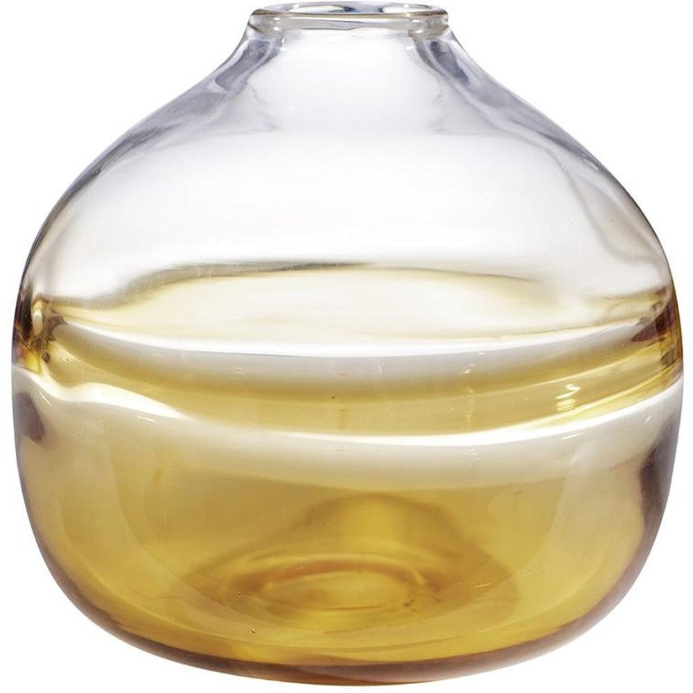 9" Clear and Brown Ombre Round Table Vase