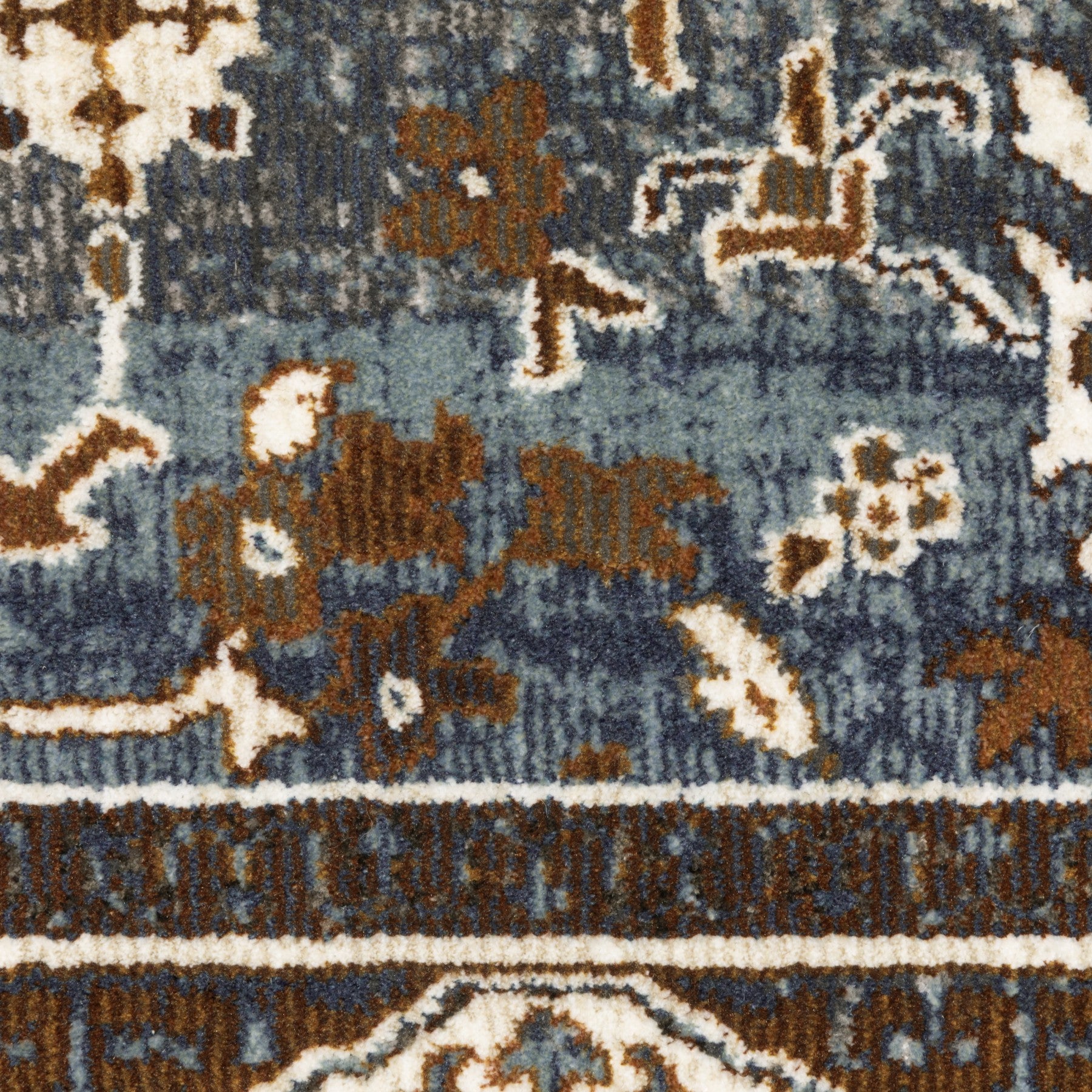 Gray And Blue Medallion Area Rug
