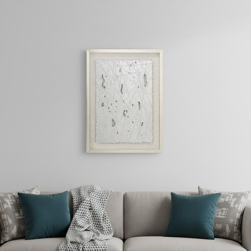 29" x 37" White Paper Shadowbox Wall Art