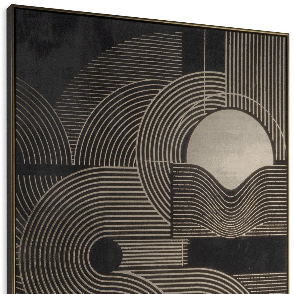 35" x 52" Black and Gold "Nocturnal" Wall Art