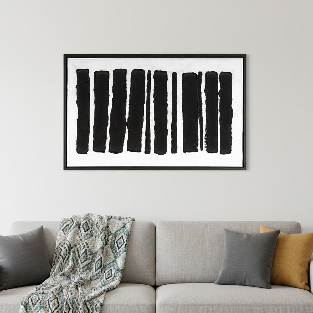 65" x 42" Black and White Rhythms Wall Art