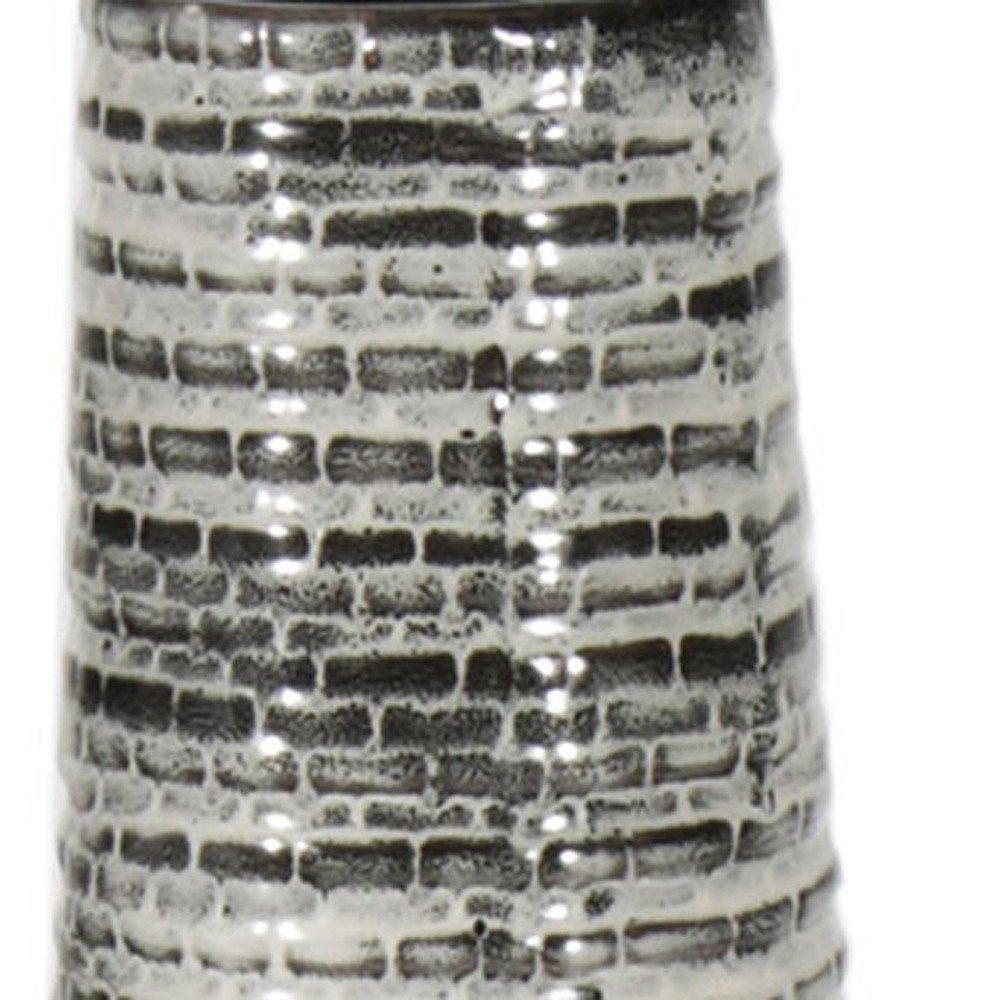 47" Black and Gray Ombre Tapered Floor Vase