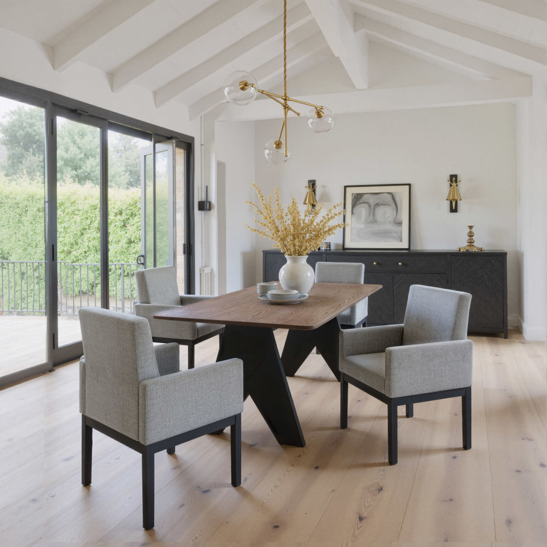 25" Contemporary Track Arm Dining Chair