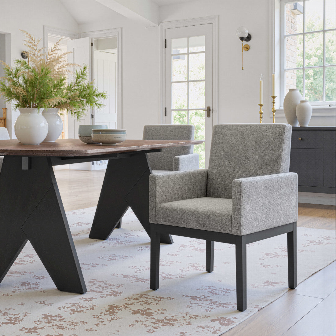 25" Contemporary Track Arm Dining Chair