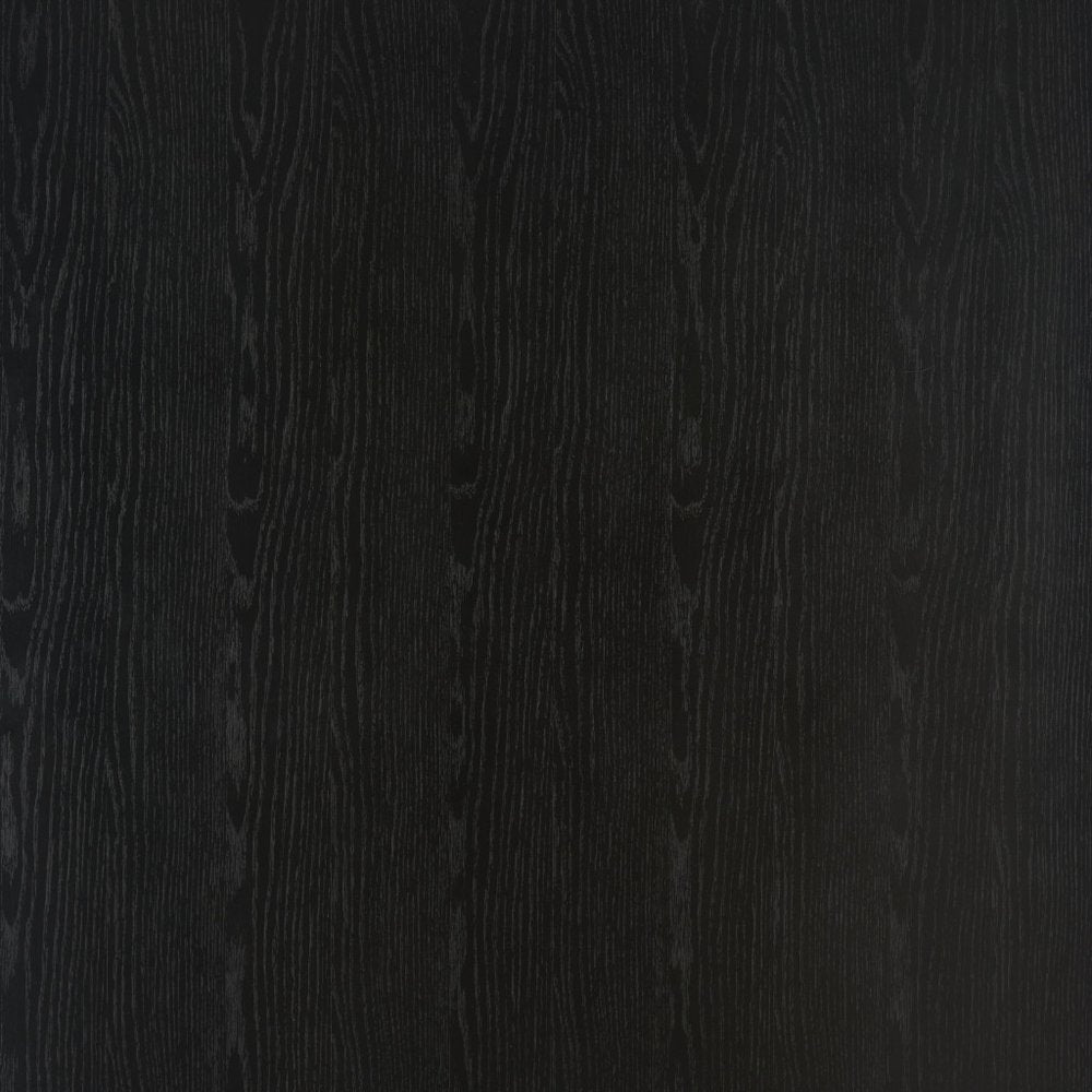 32" Black and Brown Fluted Wood Drum Coffee Table