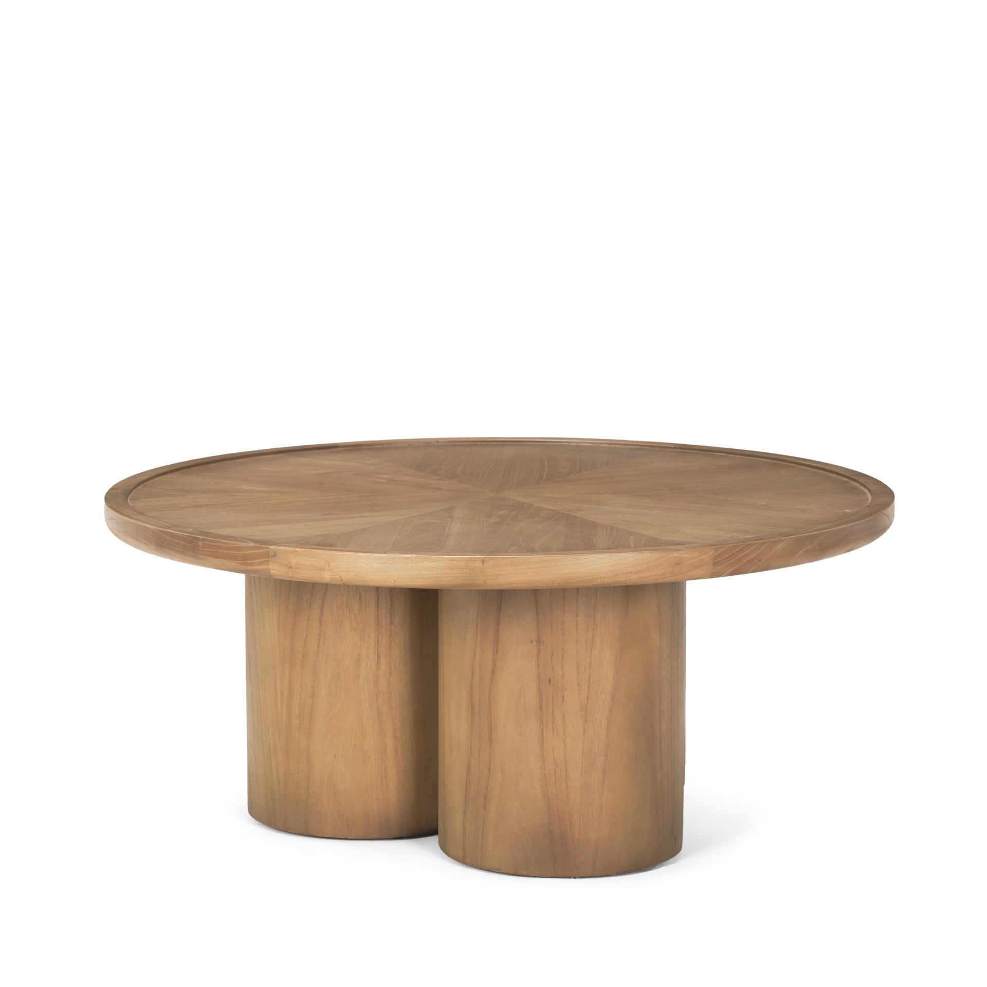 39" Wood Tri-Pillar Coffee Table