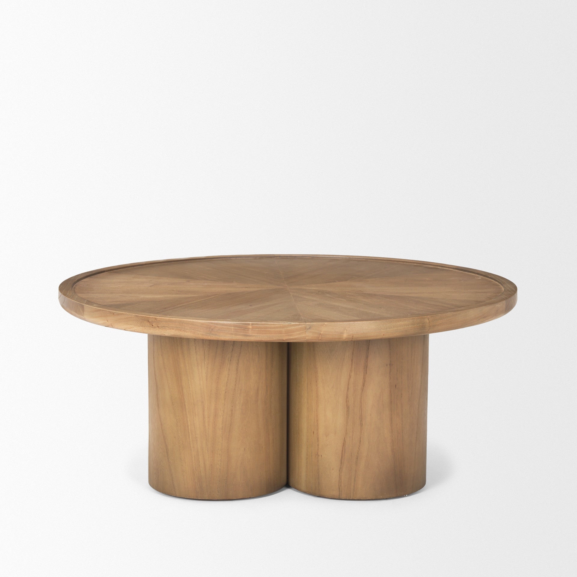 39" Wood Tri-Pillar Coffee Table