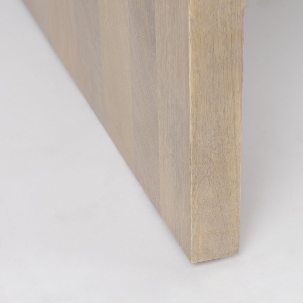 48" Natural and White Wood and Marble Coffee Table