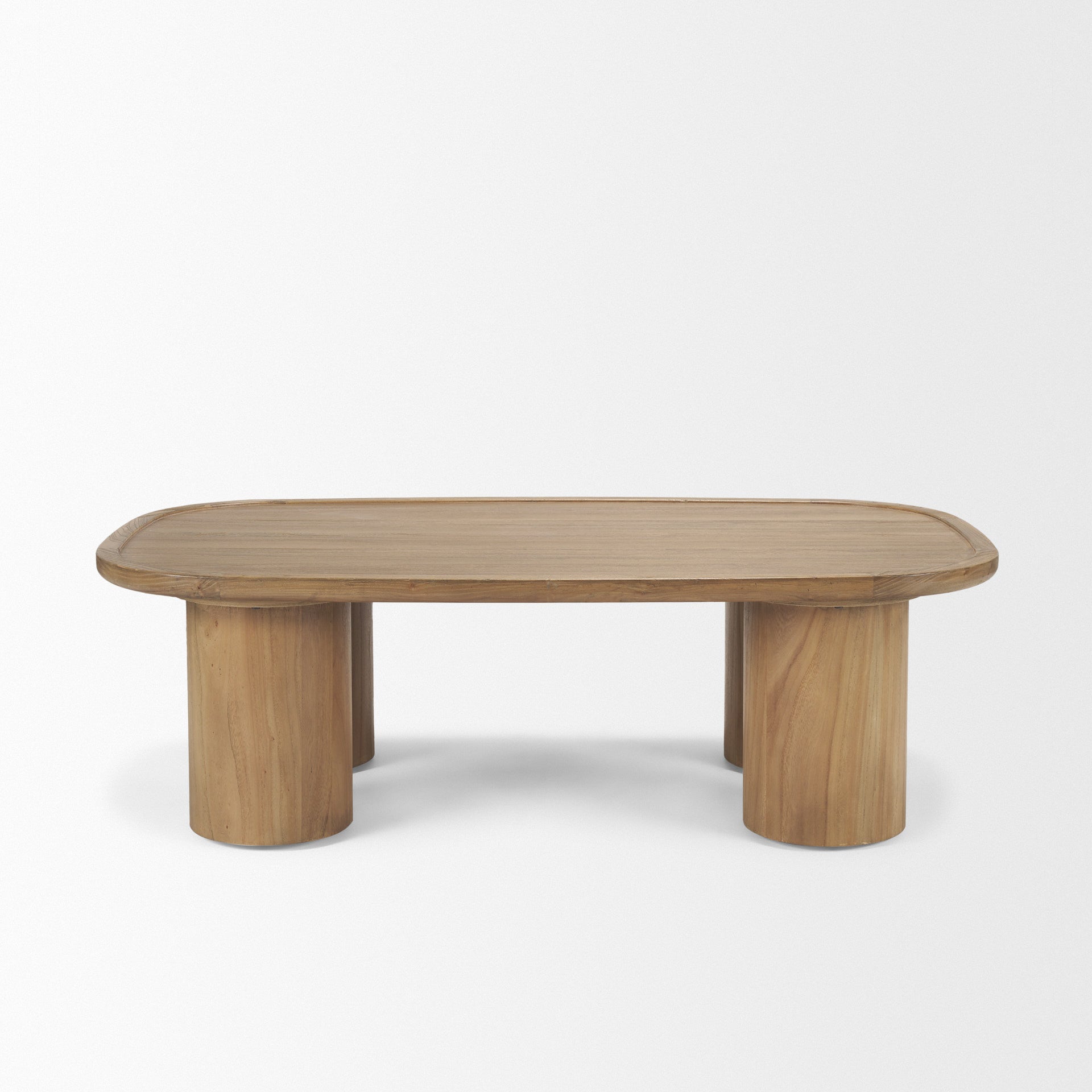 55" Natural Wood Scandinavian Oval Coffee Table