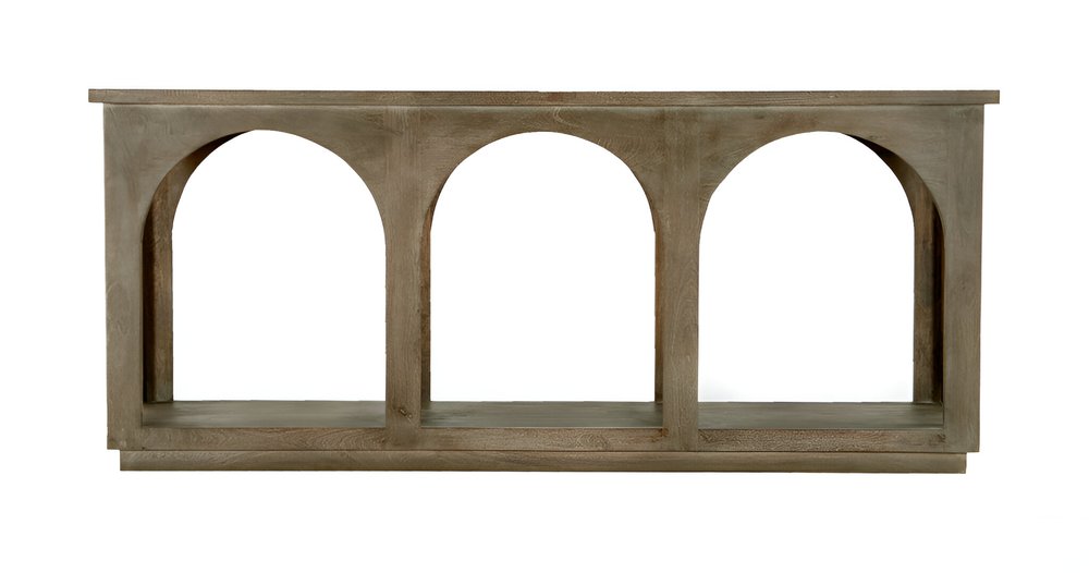 77" Brown Arch Wood Console Table