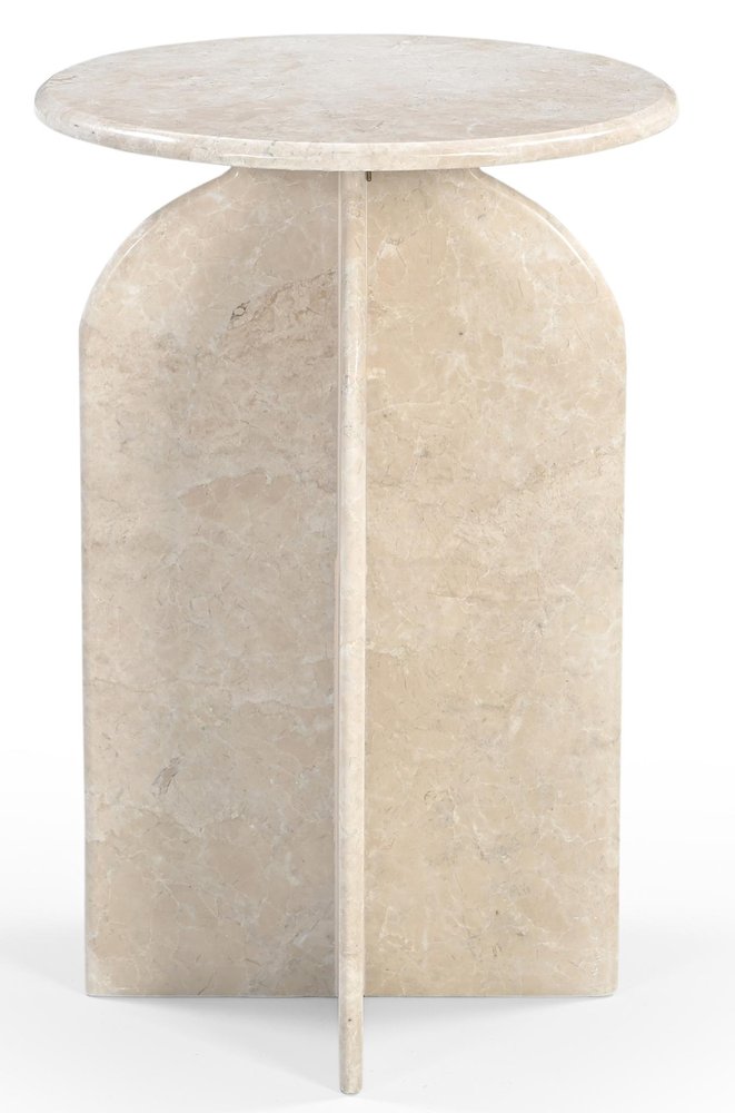 24" Marble Round Fin End Table