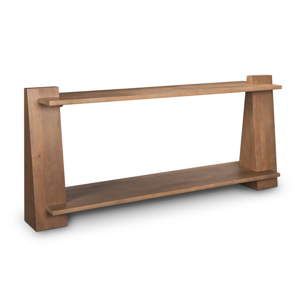 67" Brown Wood Bridge Console Table