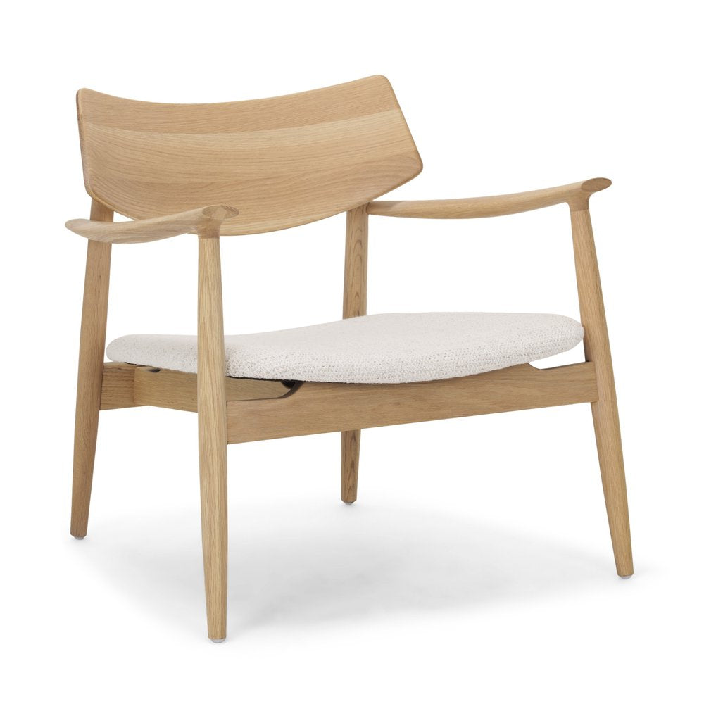 27" Cream and Natural Brown Scandinavian Armchair