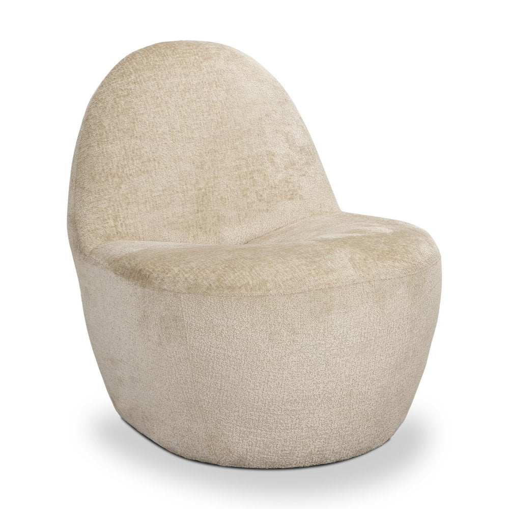 33" Beige Chenille Modern Slipper Chair