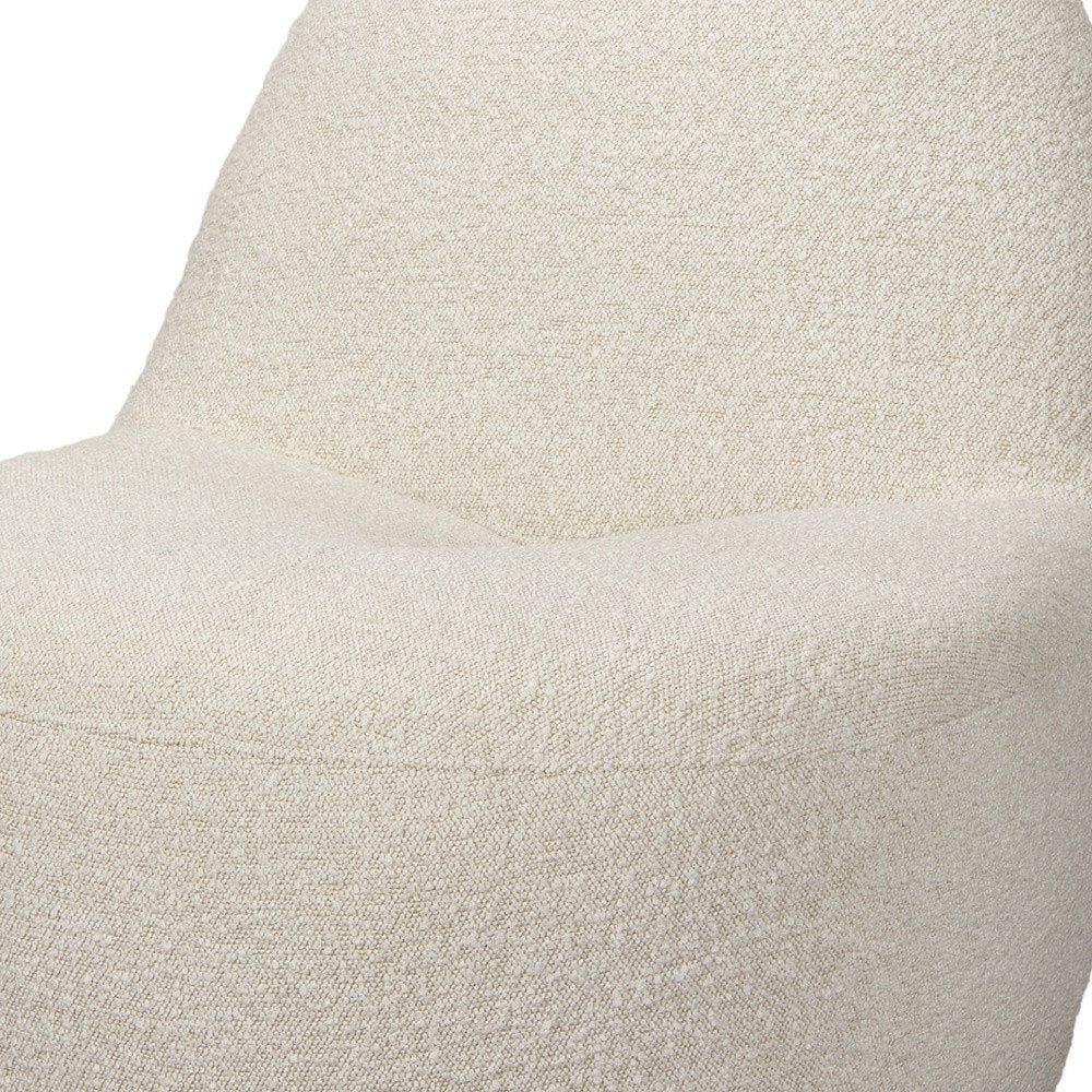 33" Cream Bouclé Modern Slipper Chair