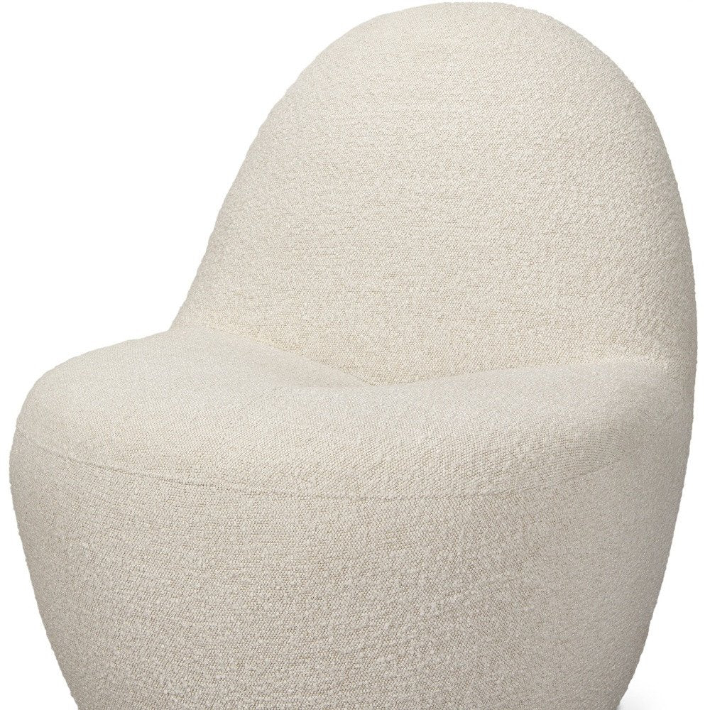 33" Cream Bouclé Modern Slipper Chair