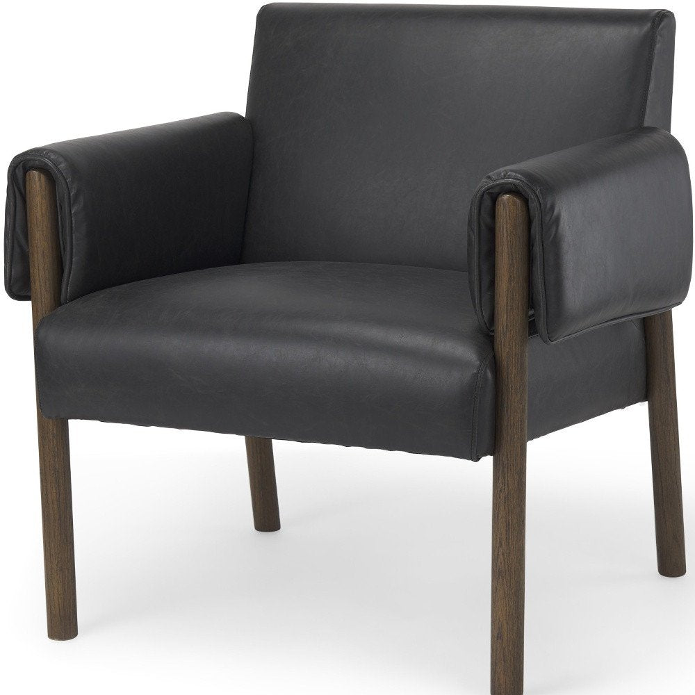 30" Faux Leather Arm Wrapped Accent Chair