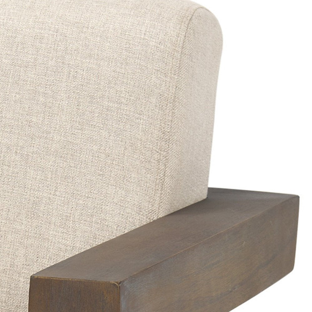 35" Cream and Brown Modern Lounge Chair