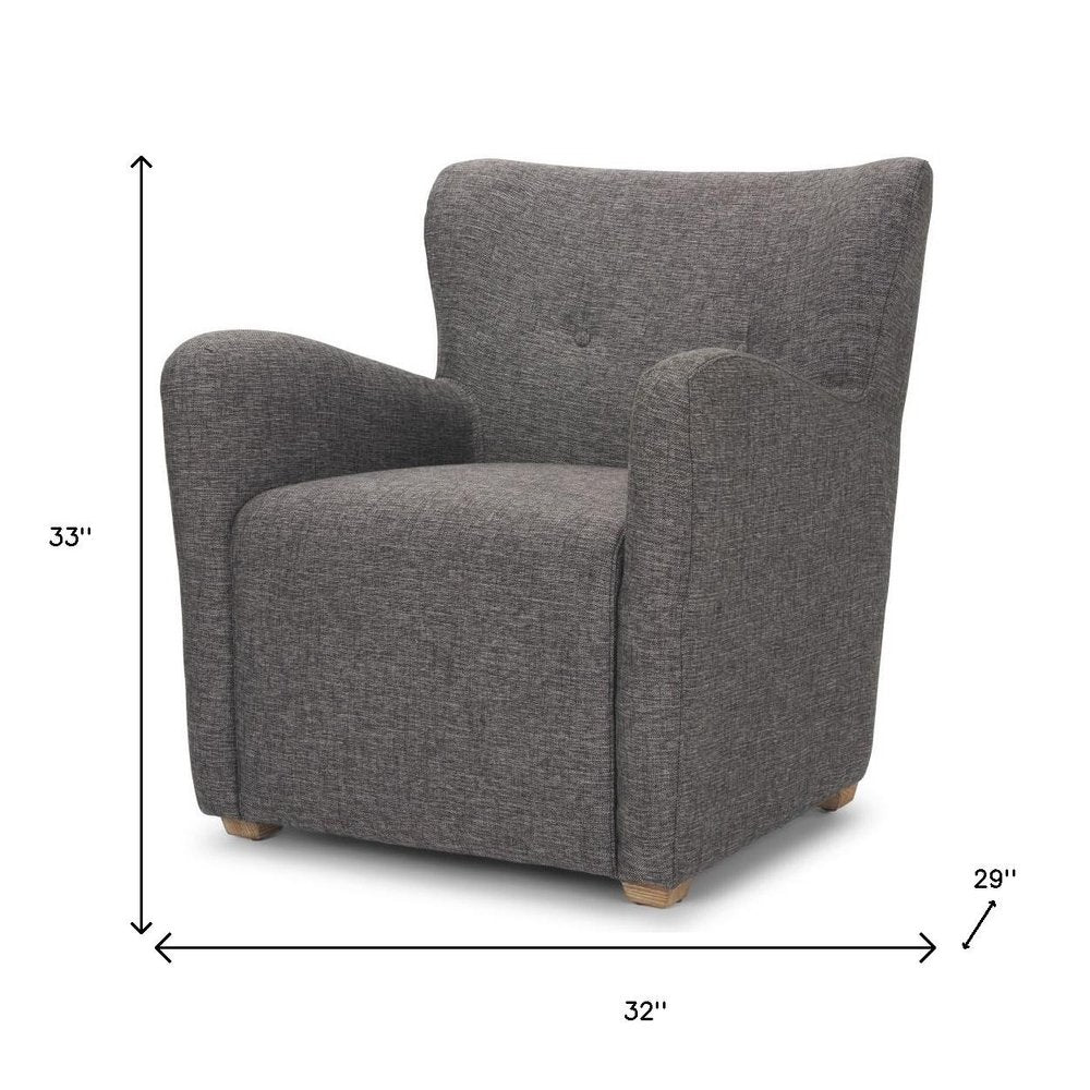 32" Gray Wingback Armchair