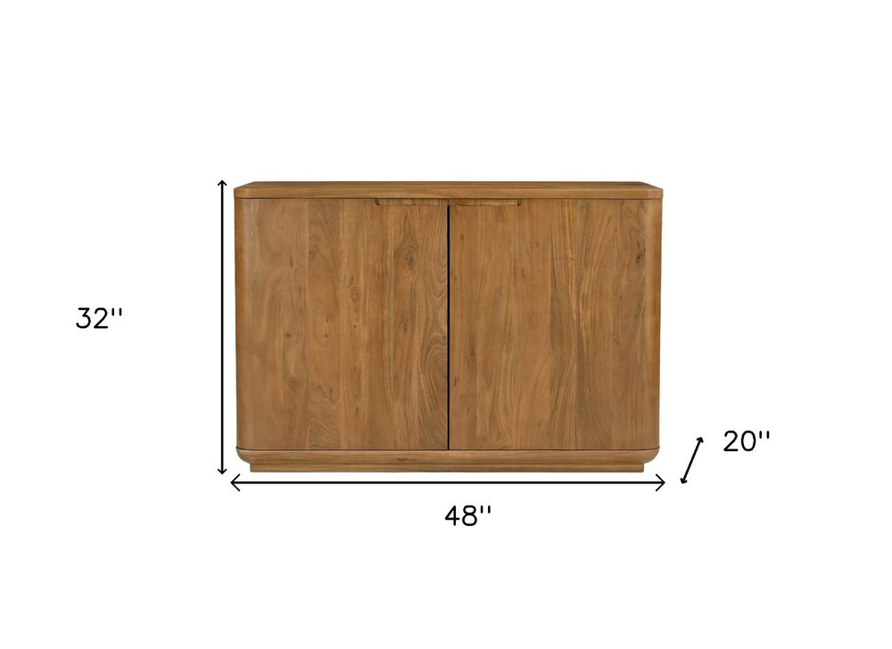 48" Distressed Coastal Wood Cabinet