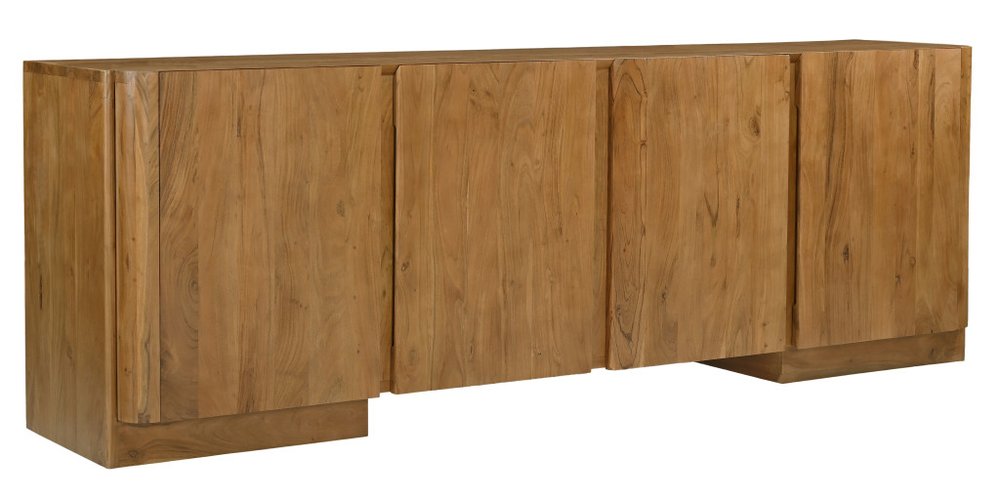 96" Brown 4-Door Wood Scandinavian Sideboard