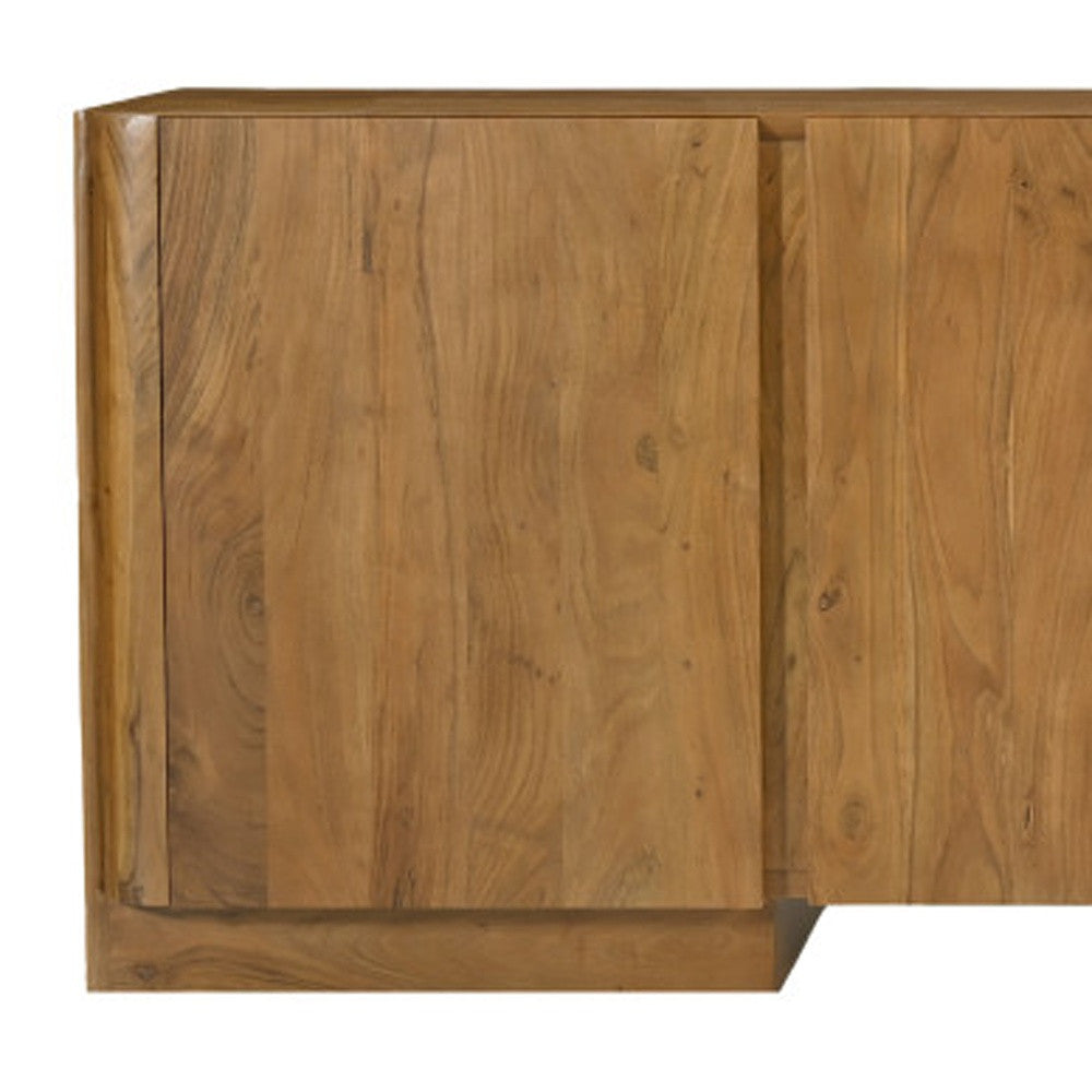 96" Brown 4-Door Wood Scandinavian Sideboard