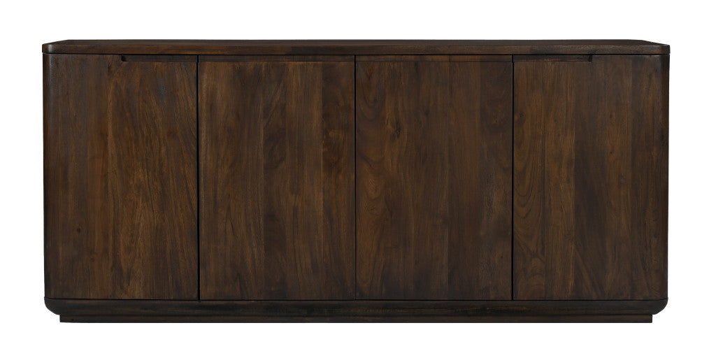 72" Natural Wood 4-Door Coastal Sideboard