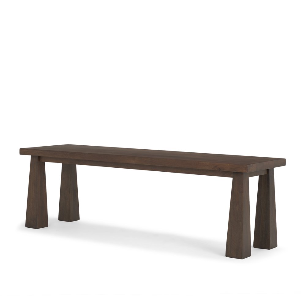 60" Dark Brown Contemporary Wood Bench