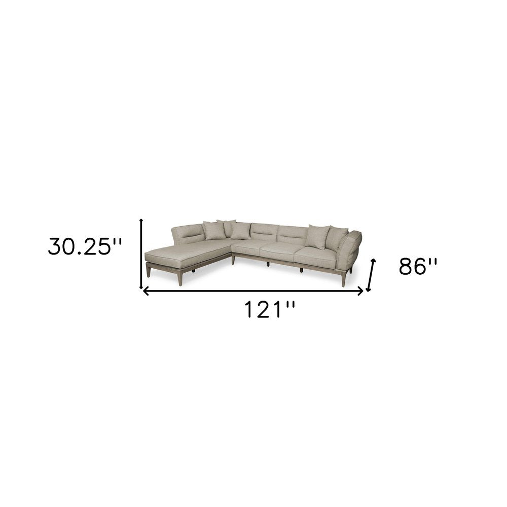 121" LAF Beige Mid-Century Tufted Sectional